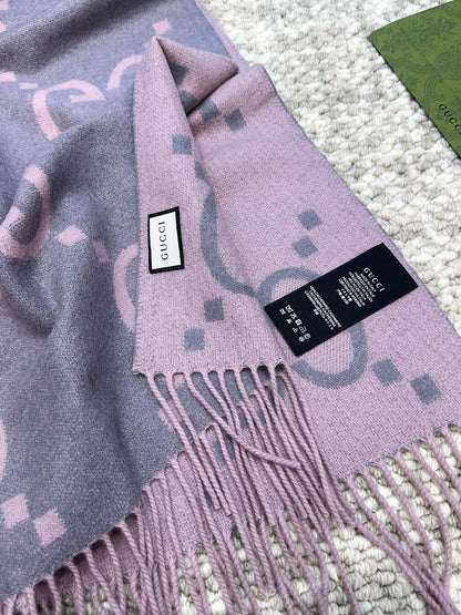 SCARF 200 CM IN LIGHT PINK MIX GRAY CASHMERE 396379