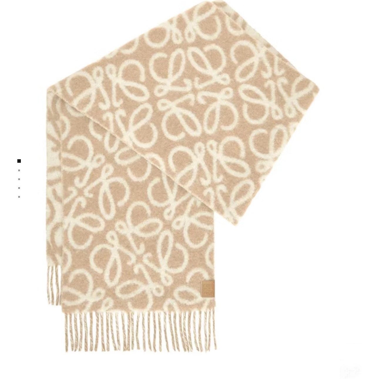 SCARF 186 CM IN CAMEL BEIGE MIX WHITE ALPACA AND WOOL 403822