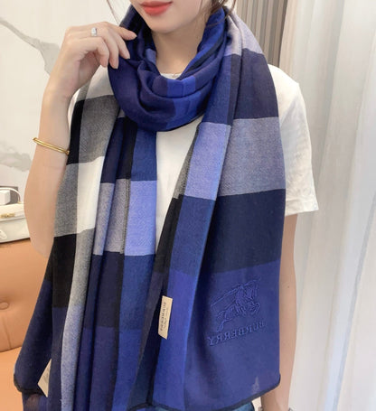 SCARF 200 CM IN NAVY BLUE CASHMERE 402263