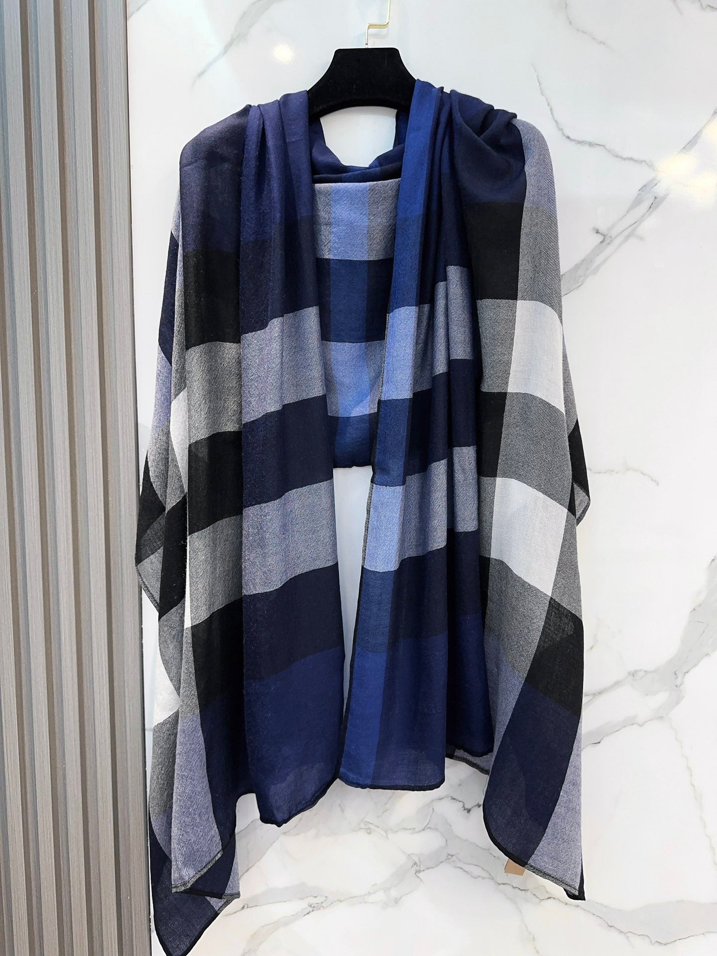 SCARF 200 CM IN NAVY BLUE CASHMERE 402263