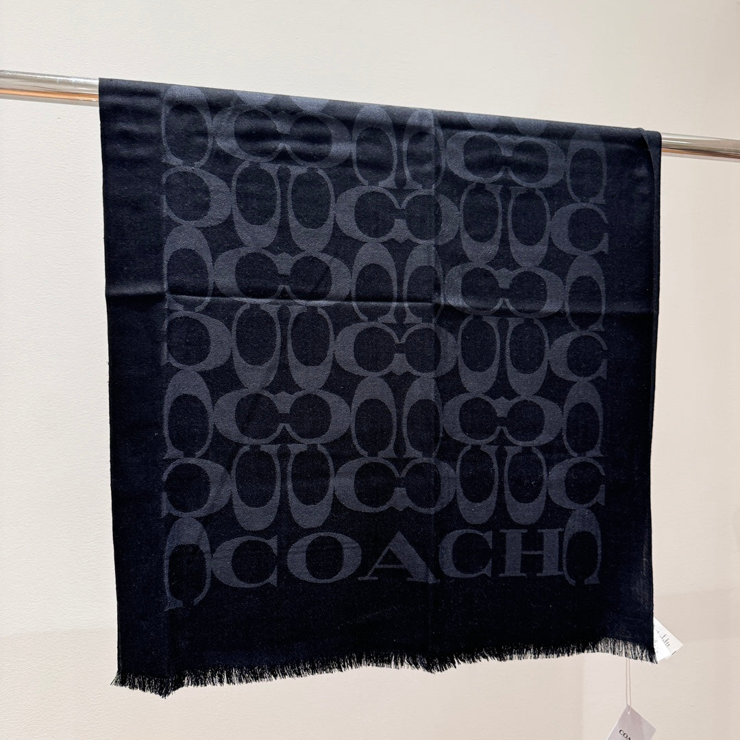 LONG SCARF 195 CM IN BLACK CASHMERE 332742