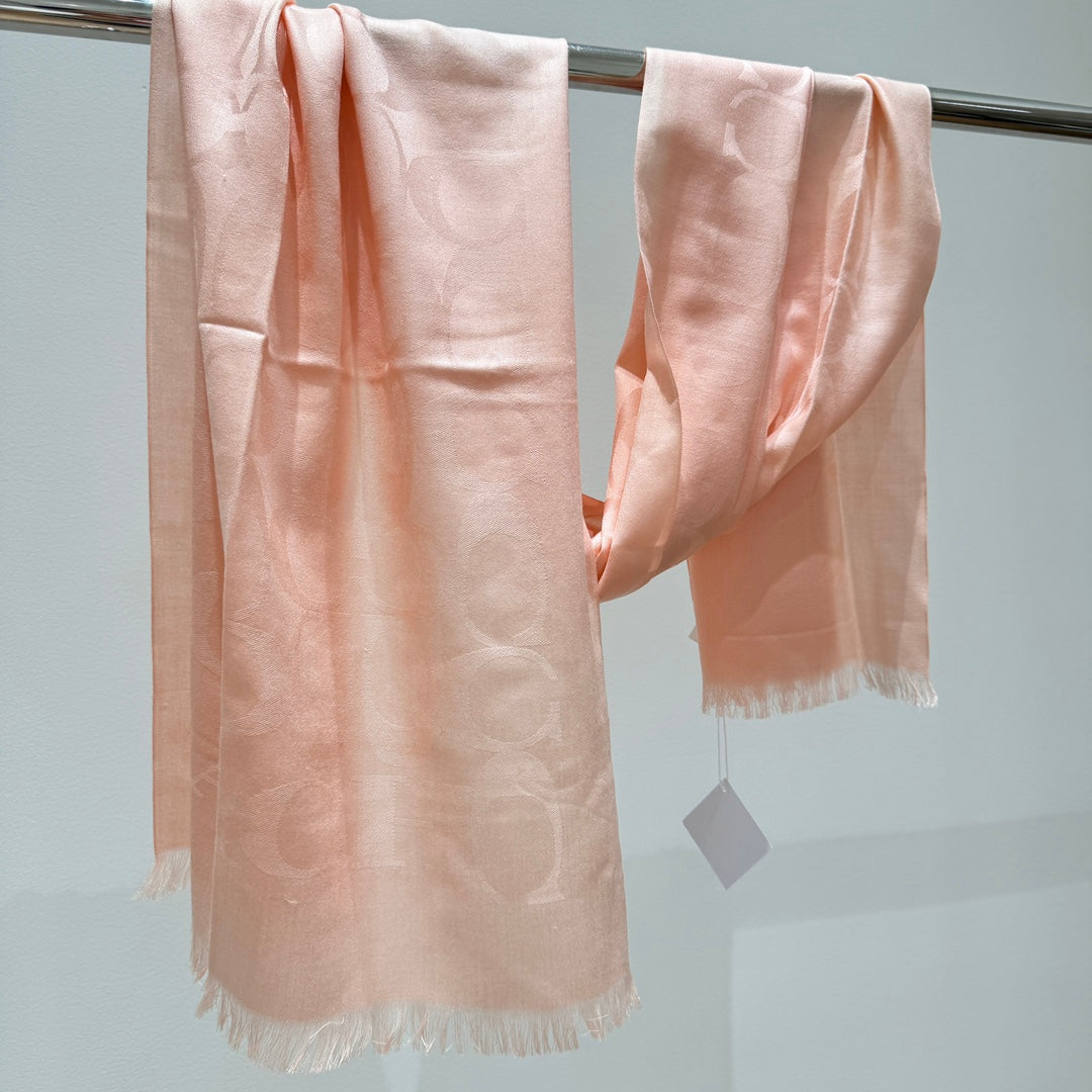 LONG SCARF 195 CM IN LIGHT PINK CASHMERE 332743