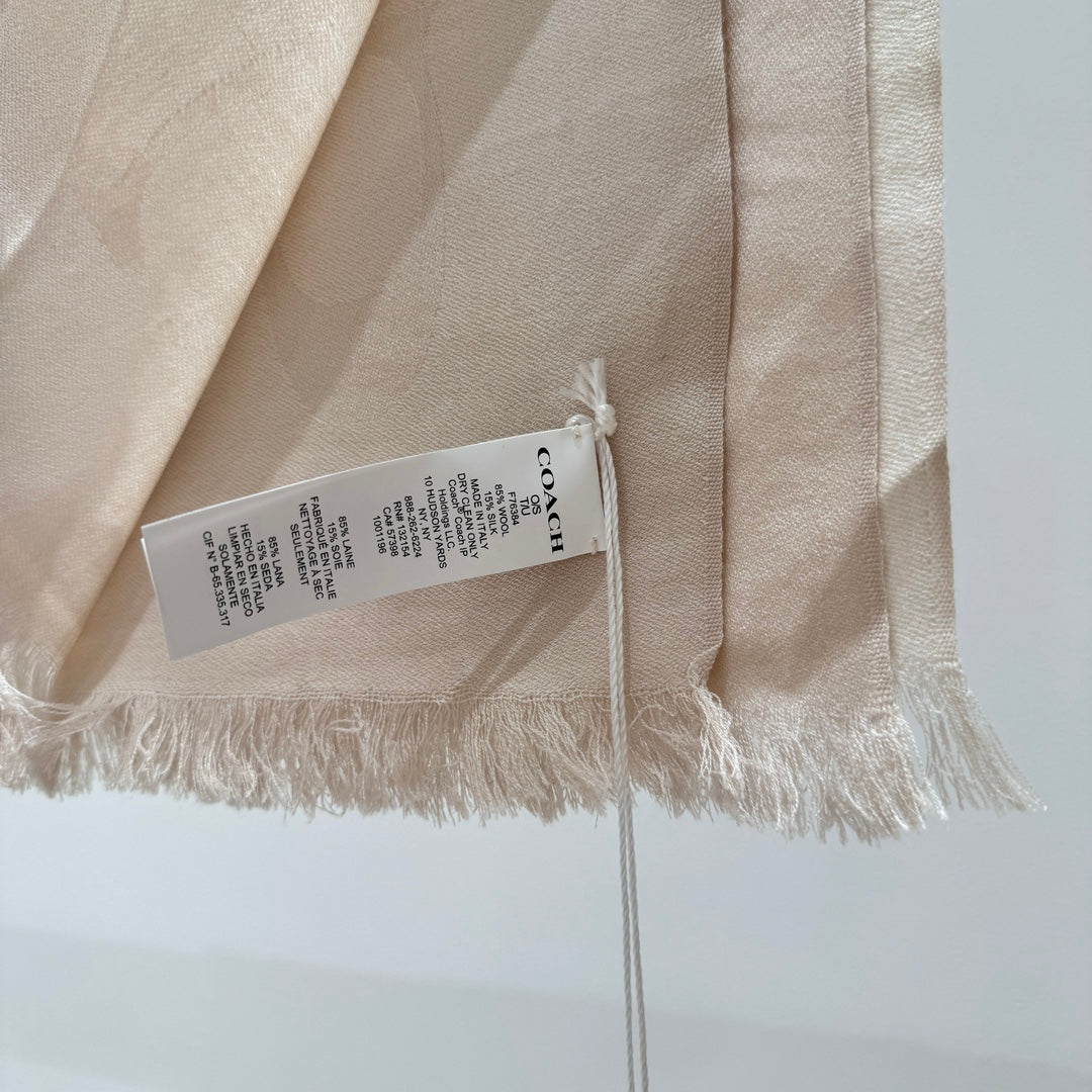 LONG SCARF 195 CM IN BEIGE CASHMERE 332744