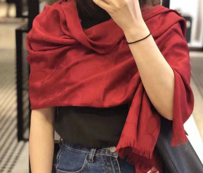 LONG SCARF 195 CM IN CHERRY RED CASHMERE 332745