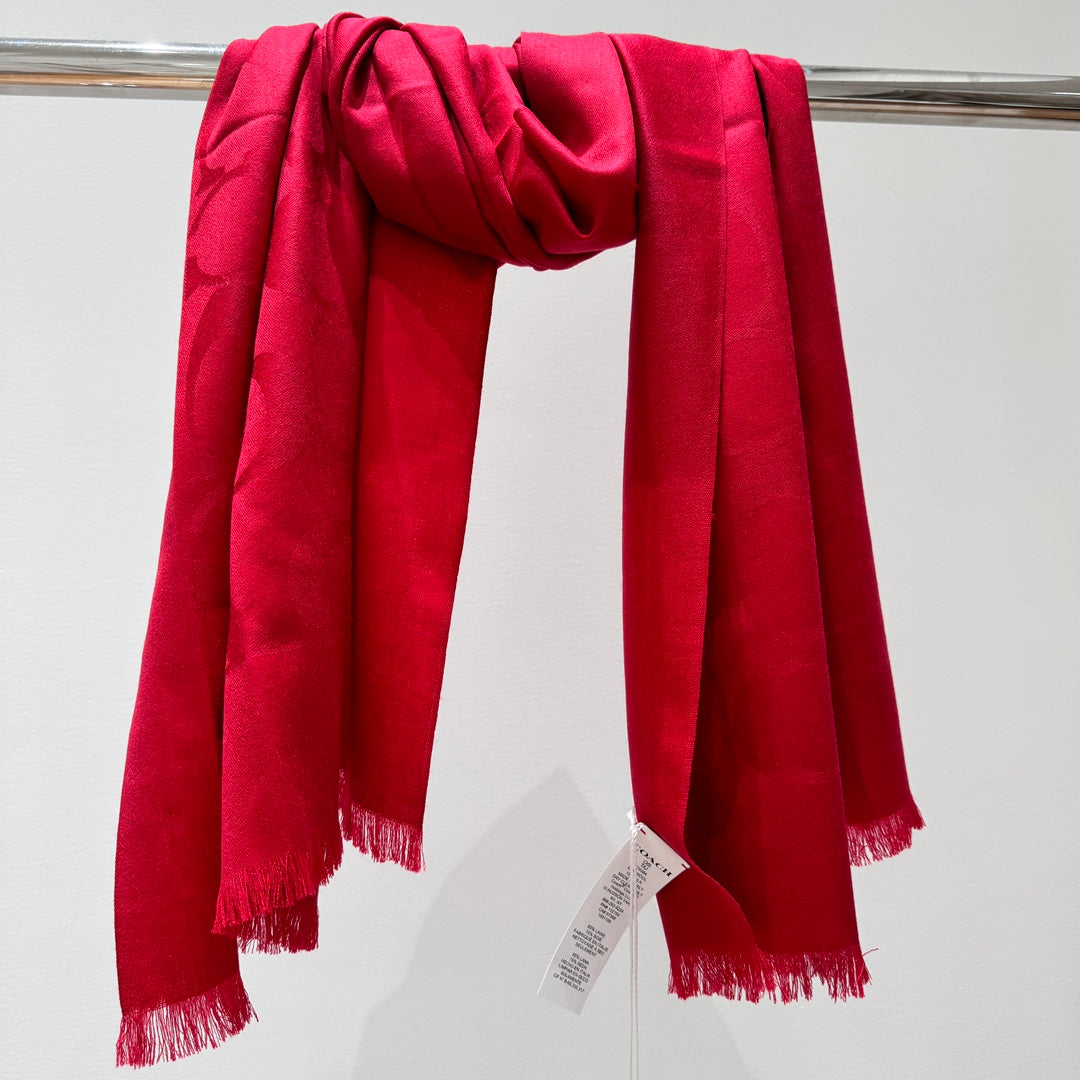 LONG SCARF 195 CM IN CHERRY RED CASHMERE 332745