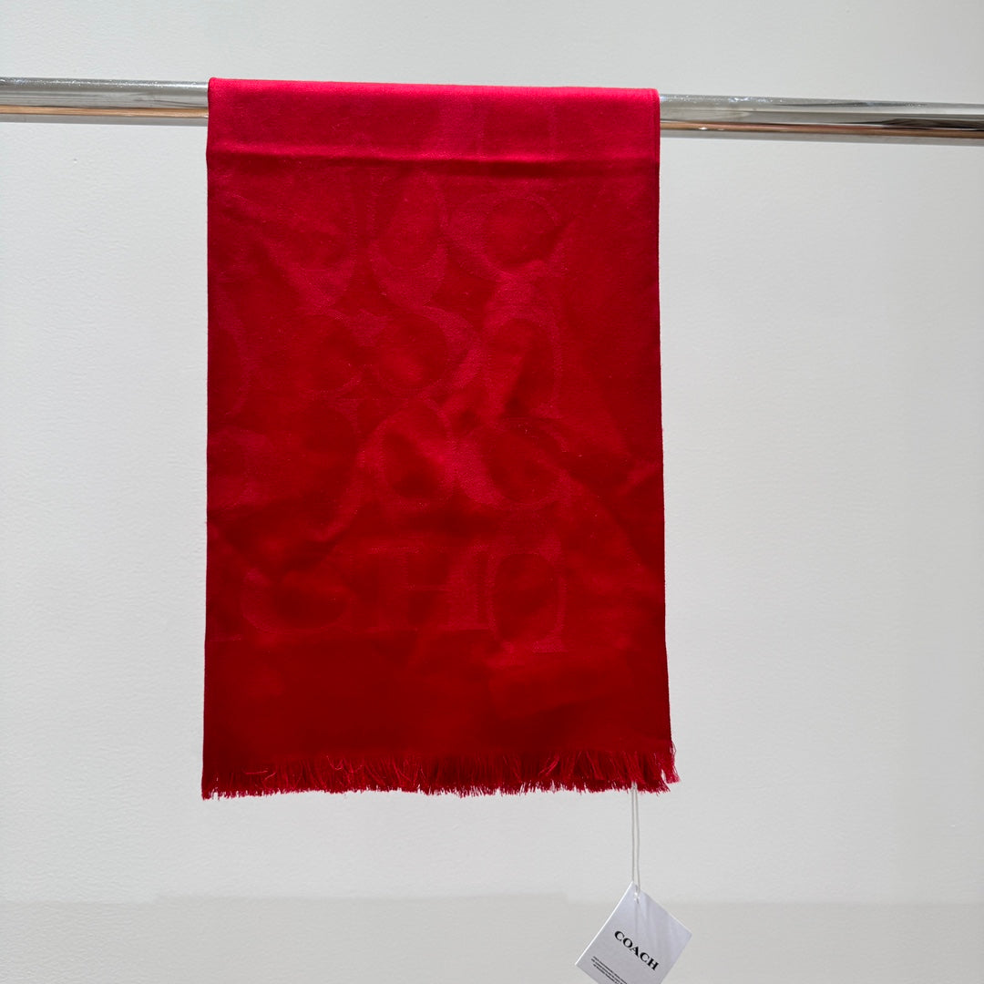 LONG SCARF 195 CM IN CHERRY RED CASHMERE 332745