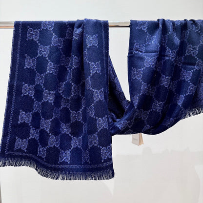 SCARF 195 CM IN NAVY BLUE WOOL  399808