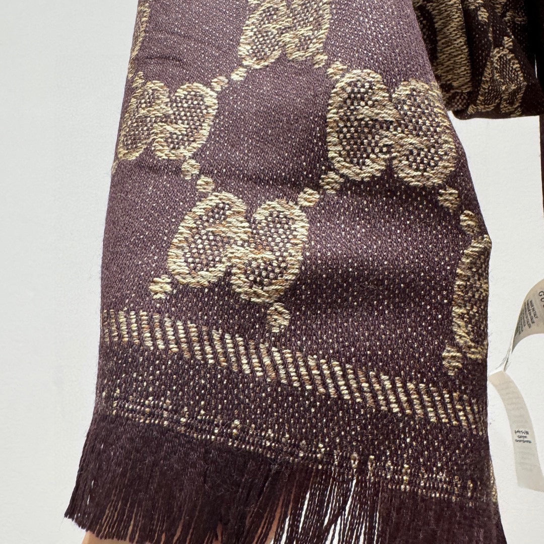 SCARF 195 CM IN CHESTNUT BROWN WOOL  399809