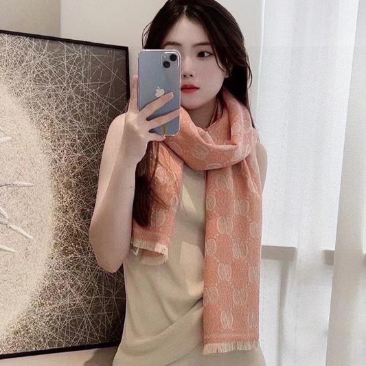 SCARF 195 CM IN MELON ORANGE WOOL  399810