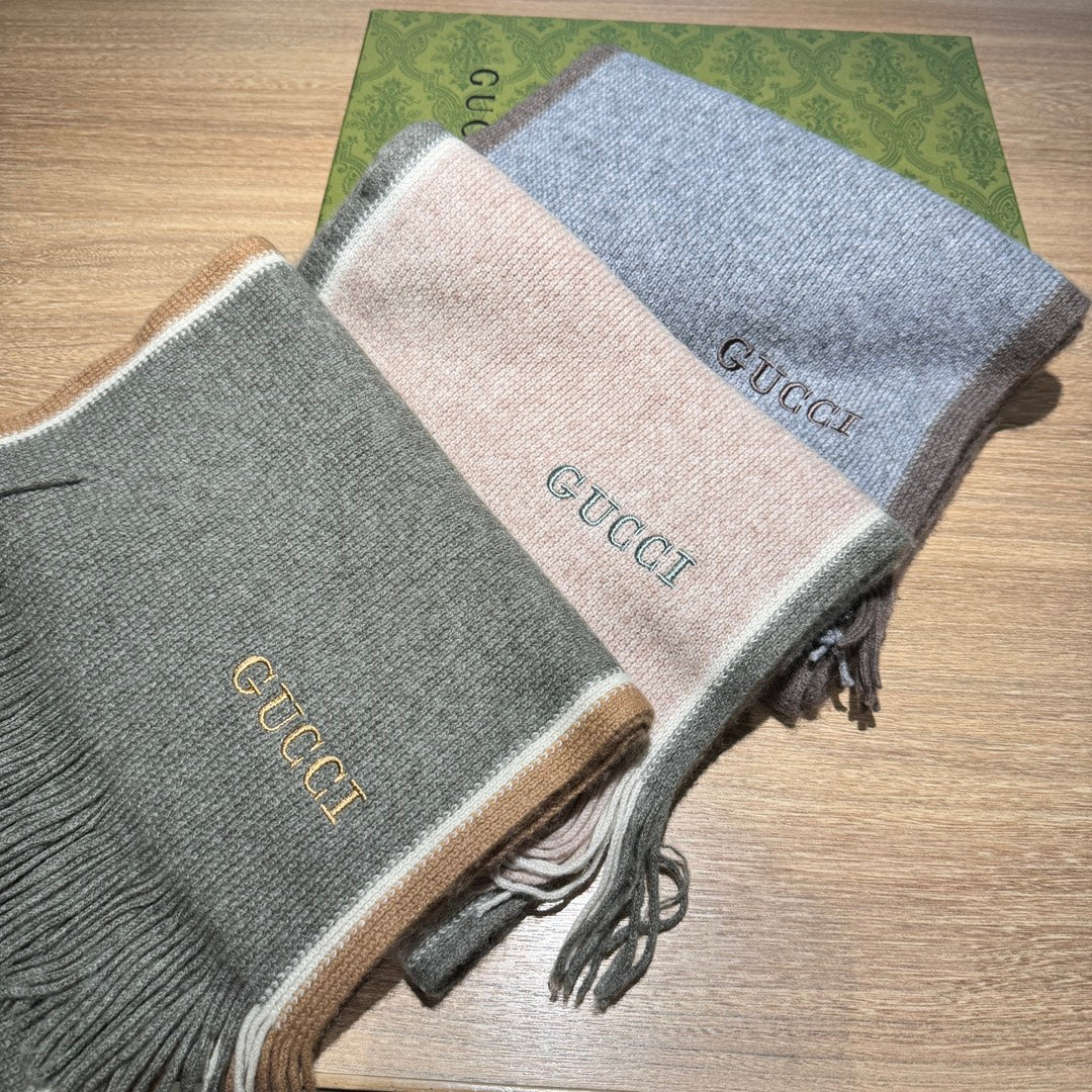 SCARF 180 CM IN SMOKE GRAY MIX BROWN WOOL 403966