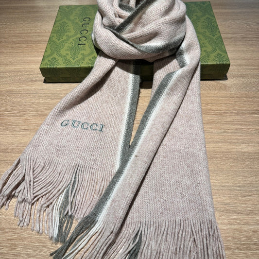 SCARF 180 CM IN PALE PINK MIX GRAY WOOL 403967