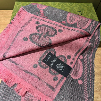 SCARF 195 CM IN DARK PINK GG WOOL LAM JACQUARD 403976