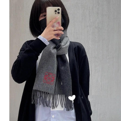 SCARF 180 CM IN DARK GRAY CASHMERE 407384