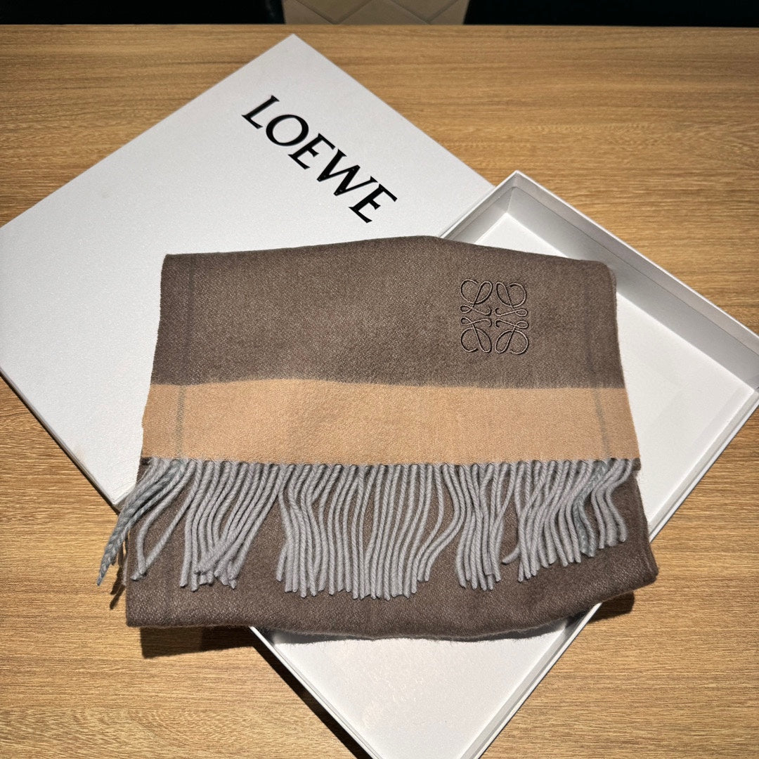 SCARF 180 CM IN MEDIUM BROWN CASHMERE 407396