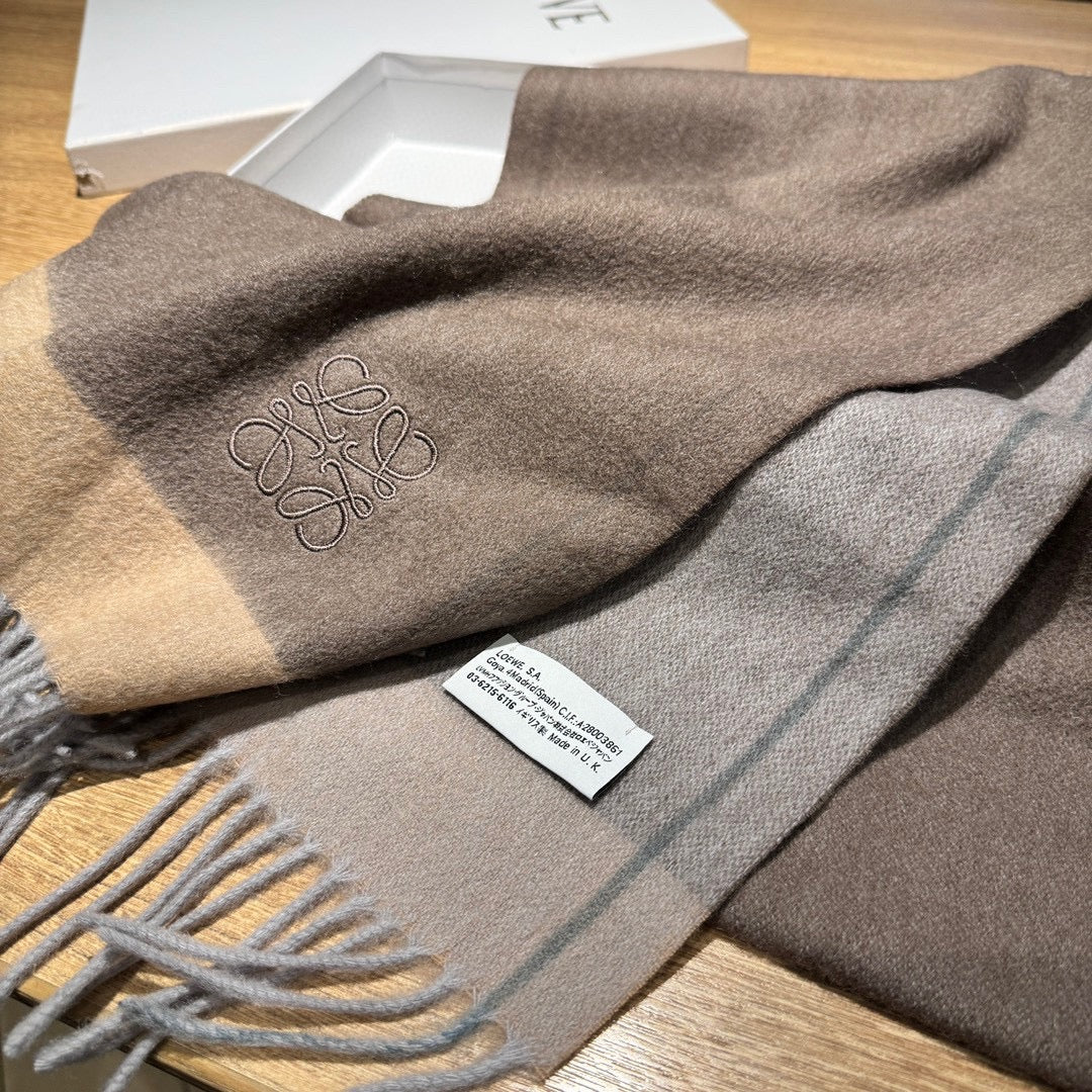 SCARF 180 CM IN MEDIUM BROWN CASHMERE 407396