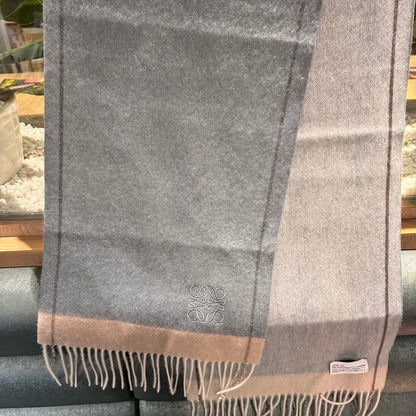 SCARF 180 CM IN SHARK GRAY MIX TUSCAN BEIGE CASHMERE 407398