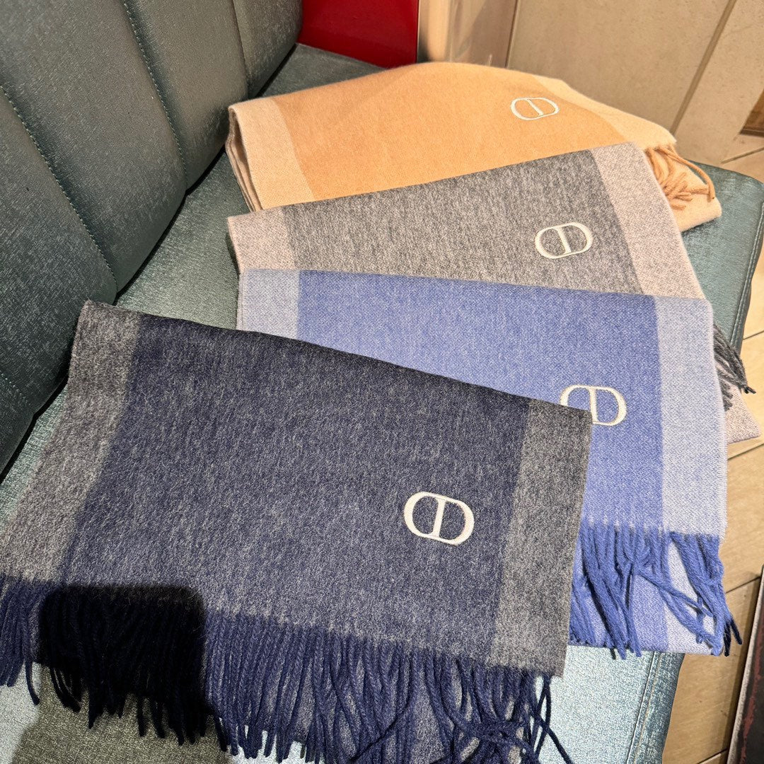 SCARF 180 CM IN PACIFIC BLUE CASHMERE AND WOOL 408837