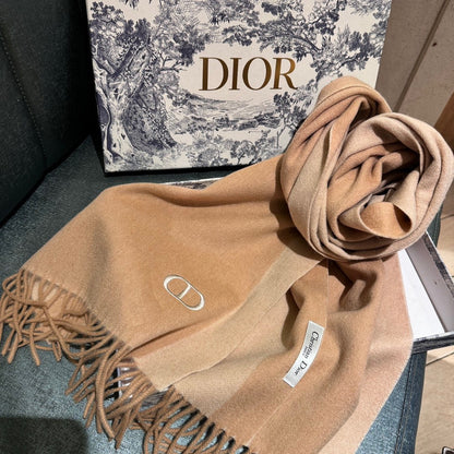 SCARF 180 CM IN CAMEL BEIGE CASHMERE AND WOOL 408838