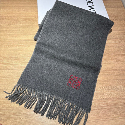 SCARF 180 CM IN DARK GRAY AND LIGHT GRAY WOOL AND CASHMERE 411839