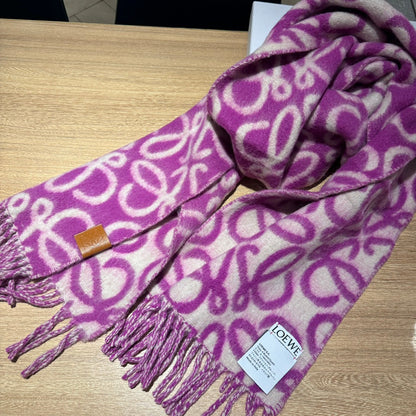 ANAGRAM 200 CM SCARF IN ORCHID PURPLE MIX BEIGE ALPACA AND WOOL 411849