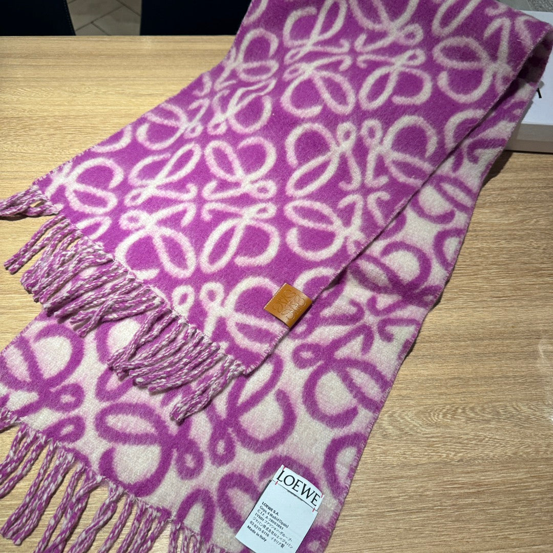 ANAGRAM 200 CM SCARF IN ORCHID PURPLE MIX BEIGE ALPACA AND WOOL 411849