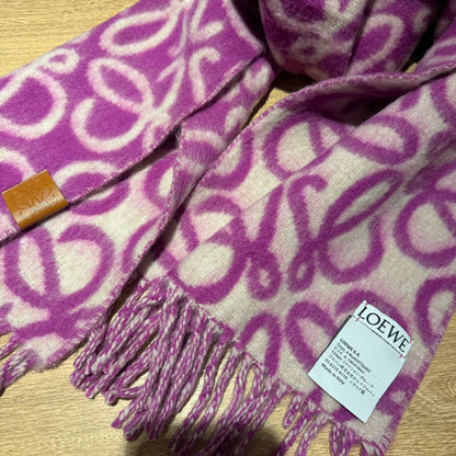 ANAGRAM 200 CM SCARF IN ORCHID PURPLE MIX BEIGE ALPACA AND WOOL 411849