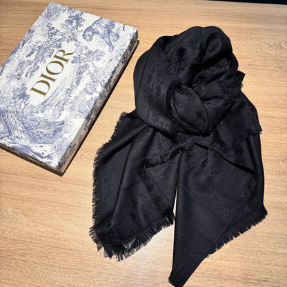 SQUARE SCARF 140 CM IN AEGEAN BLACK  WOOL AND SILK 415449