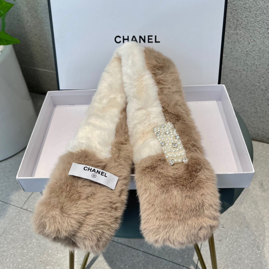 SCARF IN MEDIUM BROWN RABBIT FUR 397446