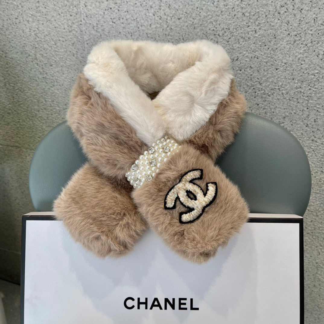 SCARF IN CAMEL BEIGE RABBIT FUR 397447