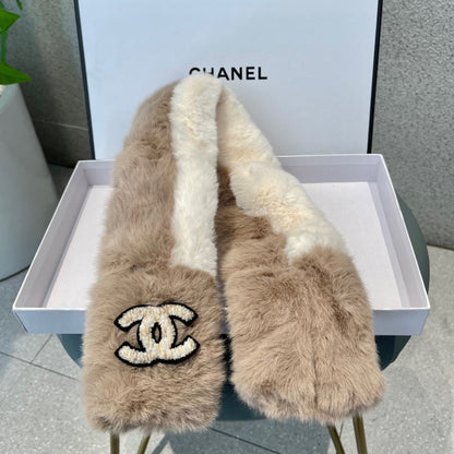 SCARF IN CAMEL BEIGE RABBIT FUR 397447