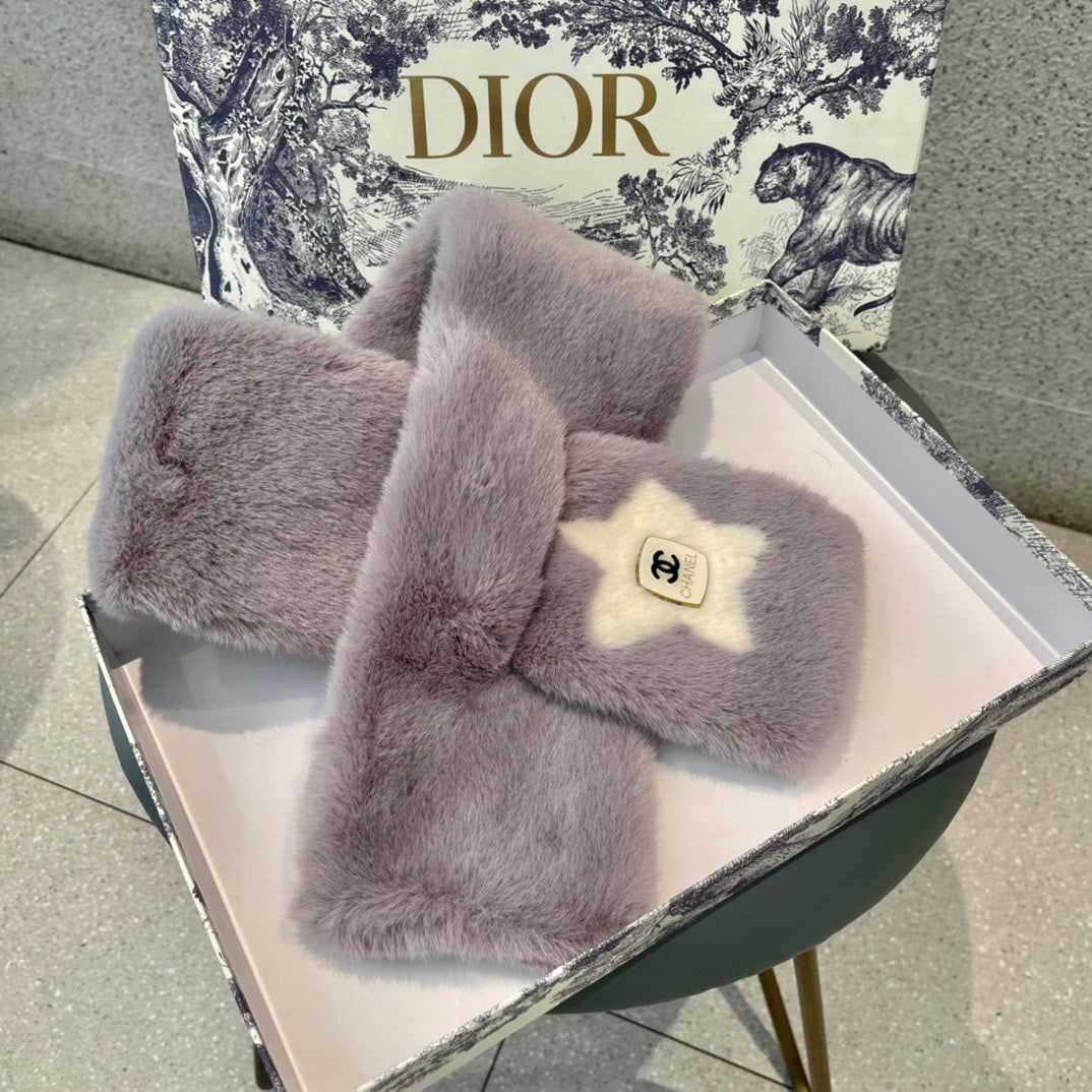 SCARF IN HEATHER PURPLE RABBIT FUR 397449