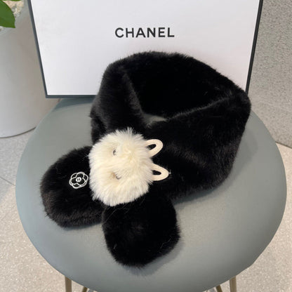 SCARF IN BLACK RABBIT FUR 397450