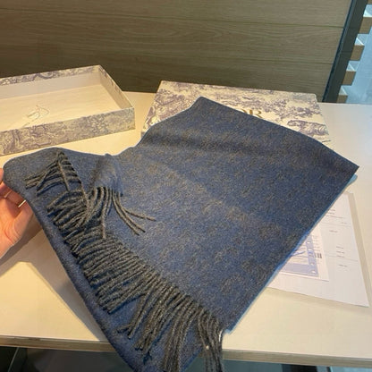 SCARF IN CLASSIC BLUE WOOL AND CASHMERE 398233