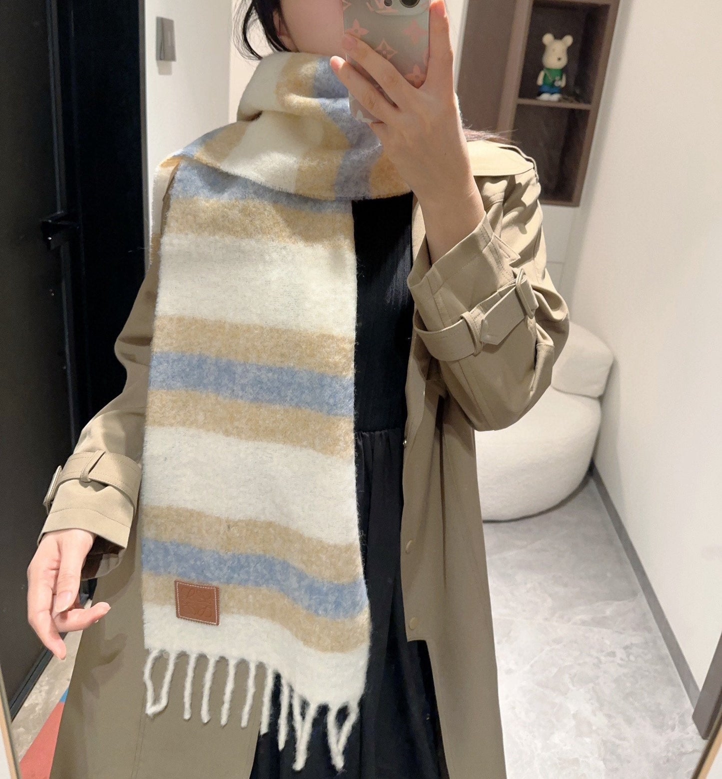 SCARF IN COLORFUL WOOL AND MOHAIR 415217