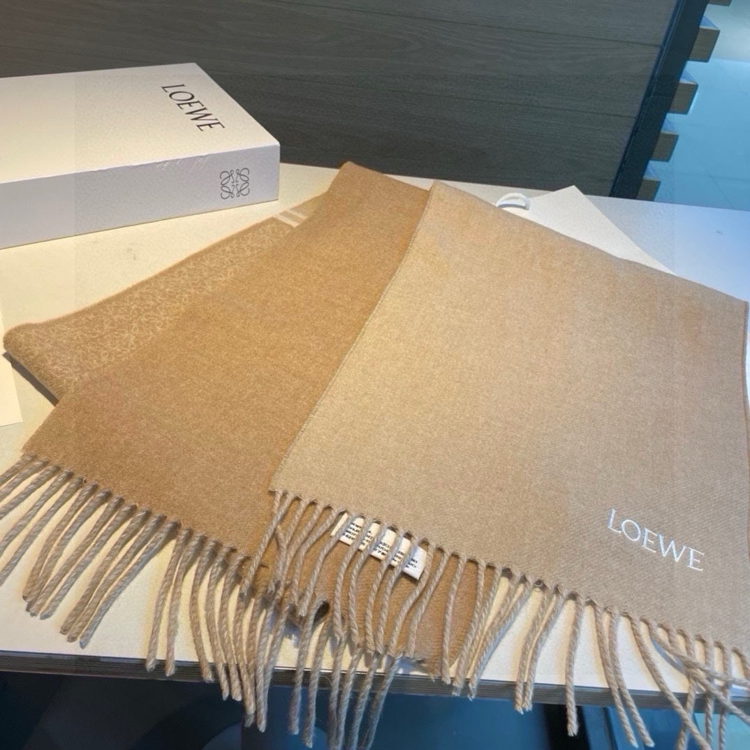 SCARF 180 CM IN CAMEL BEIGE MIX WHITE WOOL AND CASHMERE 415237