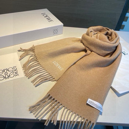 SCARF 180 CM IN CAMEL BEIGE MIX WHITE WOOL AND CASHMERE 415237