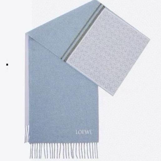 SCARF 180 CM IN LIGHT BLUE MIX WHITE WOOL AND CASHMERE 415238