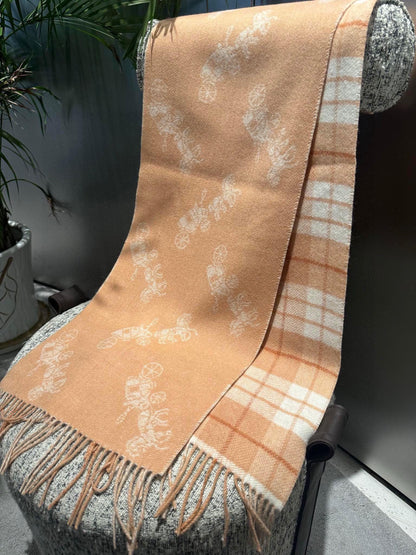 CLASSIC SCARF 190 CM IN BUFF BEIGE WOOL 375278