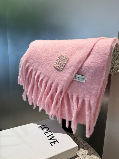 SCARF 185 CM IN PASTEL PINK WOOL 390877