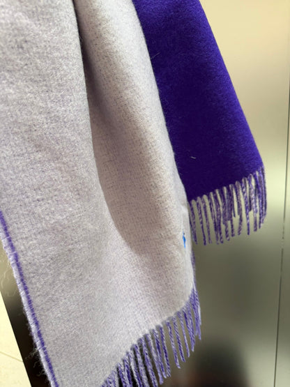 REVERSIBLE SCARF 180 CM IN VIOLET PURPLE CASHMERE 407411