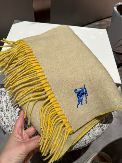 REVERSIBLE SCARF 180 CM IN YELLOW CASHMERE 407415