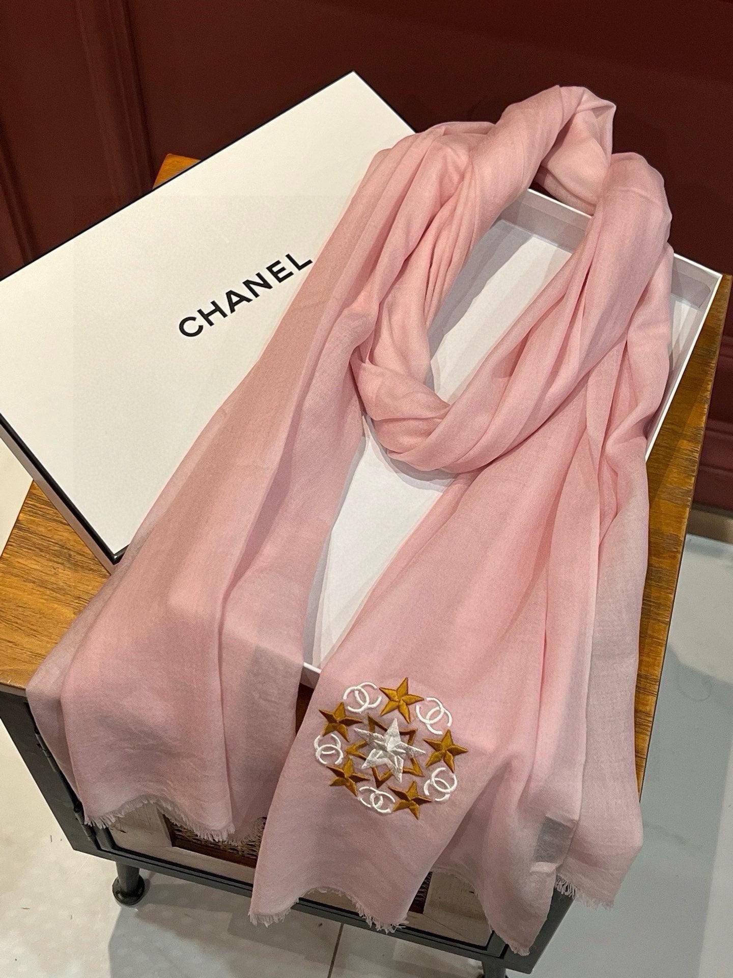 SCARF 200 CM IN BLUSH PINK CASHMERE 394617