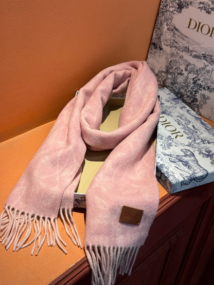 SCARF 180 CM IN BABY PINK MONOGRAM CASHMERE 394643