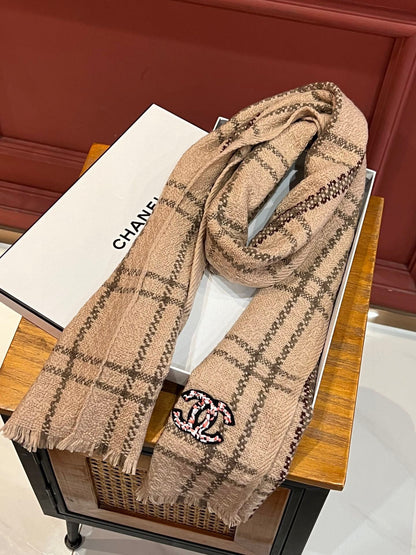 SCARF 190 CM IN CIDER BROWN CASHMERE 396471