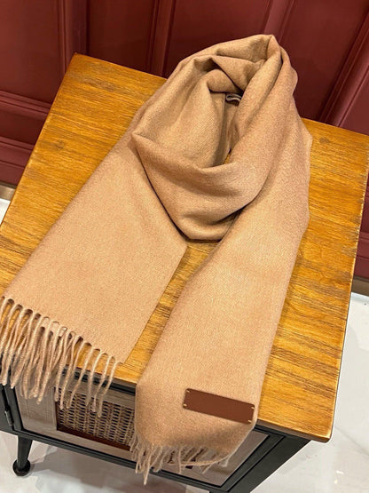 SCARF 180 CM IN MEDIUM BROWN CASHMERE 396482