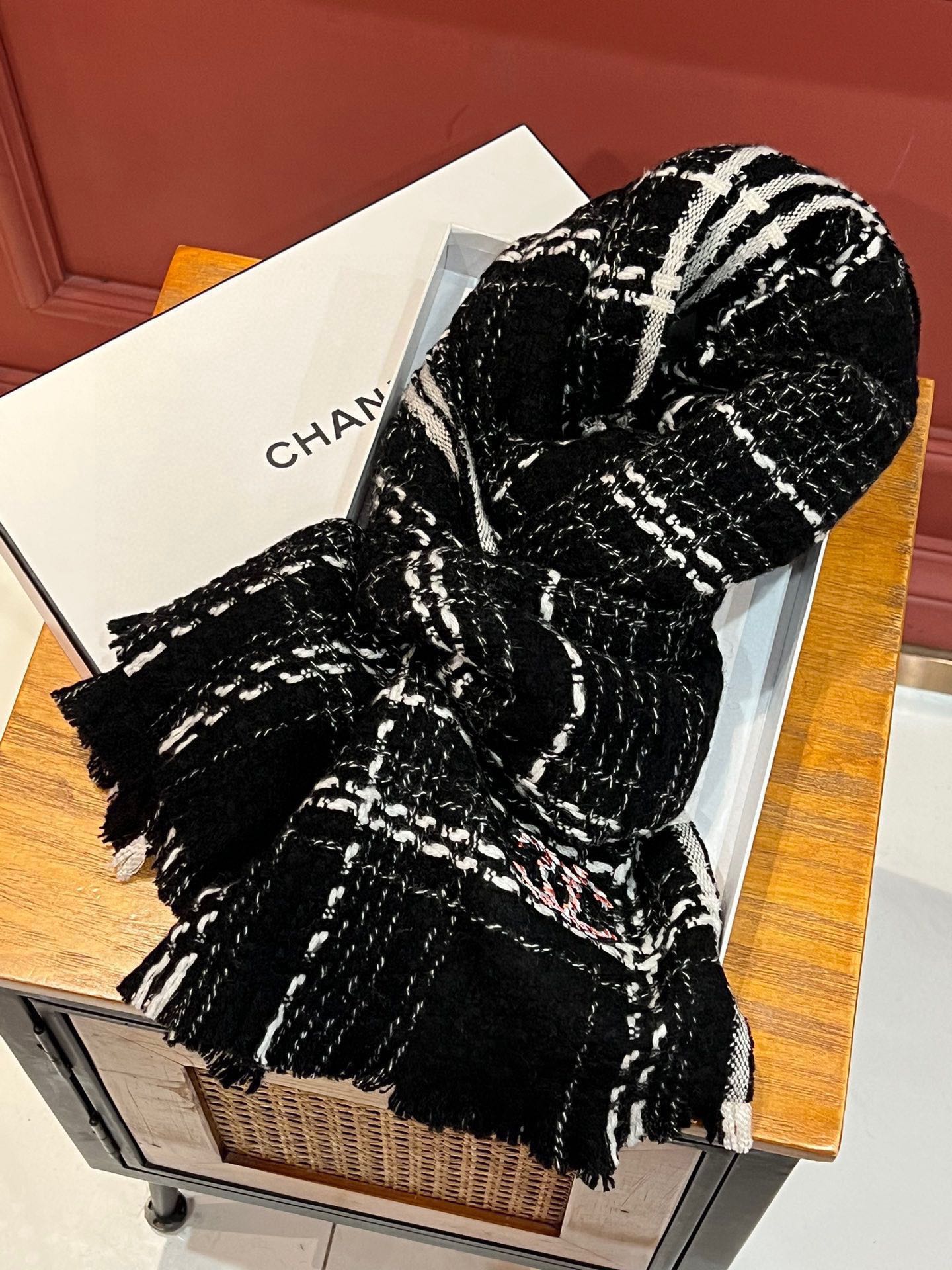 SCARF 200 CM IN BLACK CASHMERE 402147