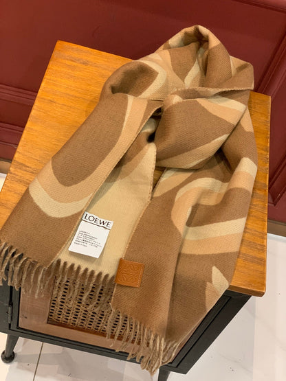 SCARF 190 CM IN CINNAMON BROWN WOOL 408745