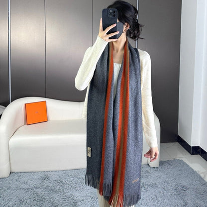 SCARF 180 CM IN SLATE GRAY CASHMERE 356236