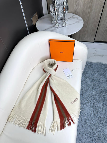 SCARF 180 CM IN WHITE MIX RED CASHMERE 356237