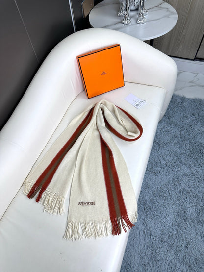 SCARF 180 CM IN WHITE MIX RED CASHMERE 356237